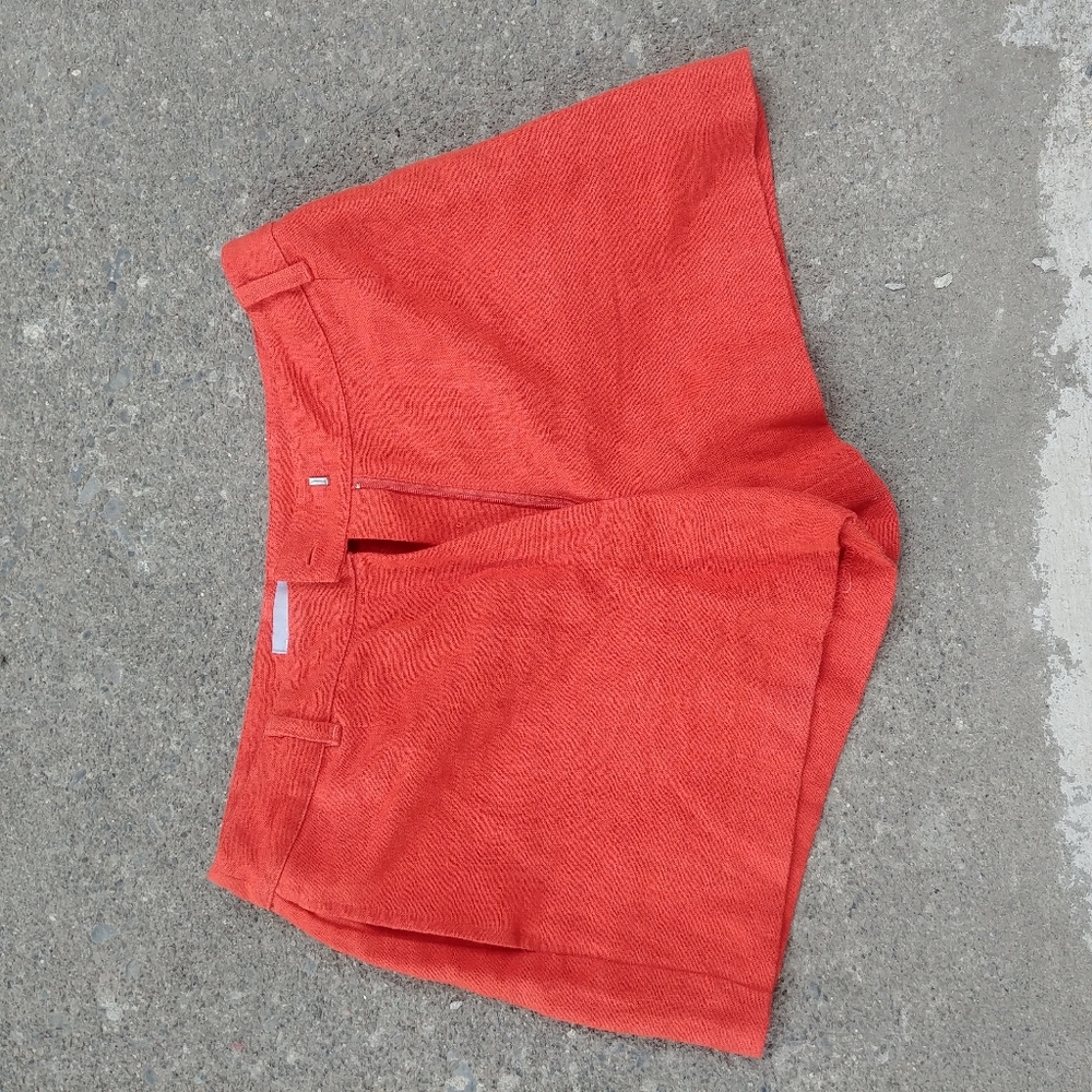 CLEARANCE Burnt Orange Linen Shorts size 4